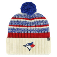 Adult Men's Toronto Blue Jays '47 Tavern Cuffed Knit Hat with Pom - Natural Adult Men's Toronto Blue Jays '47 Tavern Cuffed Knit Hat with Pom - Natural