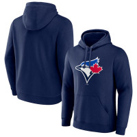 Adult Men's Toronto Blue Jays Official Logo Fitted Pullover baseball Hoodie - Navy