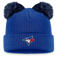 Women's Toronto Blue Jays Double Pom Cuffed Knit Hat - Royal/Navy