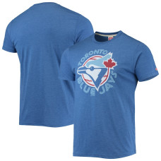 Adult Men's Toronto Blue Jays Homage Hand-Drawn Logo Tri-Blend baseball T-shirt - Royal