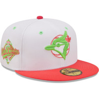 Adult Men's Toronto Blue Jays New Era 1992 World Series Strawberry Lolli 59FIFTY Fitted Hat - White/Coral