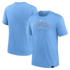 Adult Men's Toronto Blue Jays Nike Authentic Collection Early Work Tri-Blend Performance baseball T-shirt - Heather Powder Blue