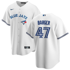 Men's Toronto Blue Jays Addison Barger #47 White Home Replica Jersey Men's Toronto Blue Jays Addison Barger #47 White Home Replica Jersey
