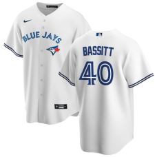 Men's Toronto Blue Jays Chris Bassitt #40 White Home Replica Jersey Men's Toronto Blue Jays Chris Bassitt #40 White Home Replica Jersey