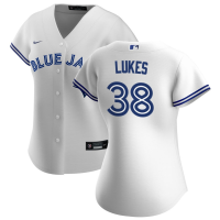 Women's Toronto Blue Jays Nathan Lukes #38 White Home Replica Jersey