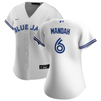 Women's Toronto Blue Jays Alek Manoah #6 White Home Replica Jersey