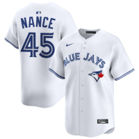 Men's Toronto Blue Jays Tommy Nance #45 White Home Limited Jersey Men's Toronto Blue Jays Tommy Nance #45 White Home Limited Jersey