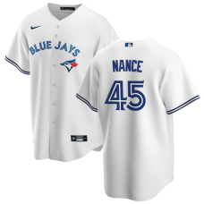 Men's Toronto Blue Jays Tommy Nance #45 White Home Replica Jersey Men's Toronto Blue Jays Tommy Nance #45 White Home Replica Jersey