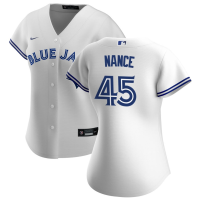 Women's Toronto Blue Jays Tommy Nance #45 White Home Replica Jersey