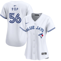 Women's Toronto Blue Jays Zach Pop #56 White Home Limited Jersey Women's Toronto Blue Jays Zach Pop #56 White Home Limited Jersey