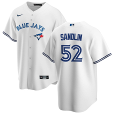 Men's Toronto Blue Jays Nick Sandlin #52 White Home Replica Jersey Men's Toronto Blue Jays Nick Sandlin #52 White Home Replica Jersey