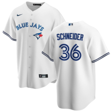 Men's Toronto Blue Jays Davis Schneider #36 White Home Replica Jersey Men's Toronto Blue Jays Davis Schneider #36 White Home Replica Jersey