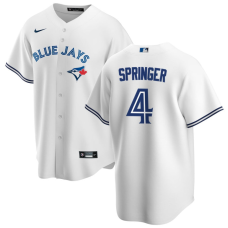 Men's Toronto Blue Jays George Springer #4 White Home Replica Jersey