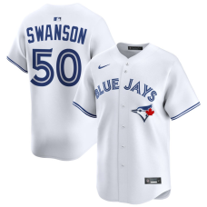 Men's Toronto Blue Jays Erik Swanson #50 White Home Limited Jersey Men's Toronto Blue Jays Erik Swanson #50 White Home Limited Jersey