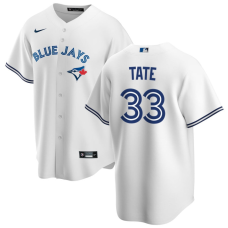 Men's Toronto Blue Jays Dillon Tate #33 White Home Replica Jersey Men's Toronto Blue Jays Dillon Tate #33 White Home Replica Jersey