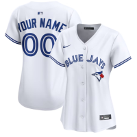 Women's Toronto Blue Jays Custom White Home Replica Jersey