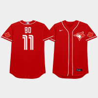 Men's Toronto Blue Jays #11 Bo Bichette 2021 Players Weekend Nickname Red Jersey