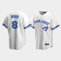 Men's Toronto Blue Jays #8 Cavan Biggio Cooperstown Collection Home Nike White Jersey