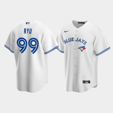 Men's Toronto Blue Jays #99 Hyun-Jin Ryu White Replica Nike Home Jersey