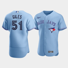 Men's Toronto Blue Jays #51 Ken Giles Light Blue Authentic 2020 Alternate Jersey