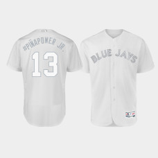 Men's Toronto Blue Jays Authentic #13 Lourdes Gurriel Jr. 2019 Players' Weekend White #Pinapower Jr. Jersey