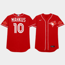 Men's Toronto Blue Jays #10 Marcus Semien 2021 Players Weekend Nickname Red Jersey