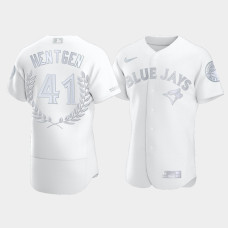 Men's Toronto Blue Jays Pat Hentgen #41 White Awards Collection AL Cy Young Jersey