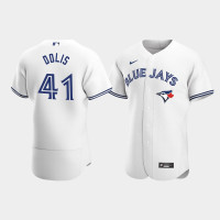 Men's Toronto Blue Jays #41 Rafael Dolis White Authentic Home Jersey