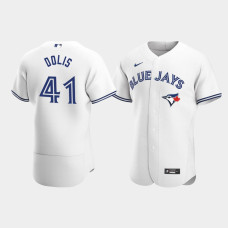 Men's Toronto Blue Jays #41 Rafael Dolis White Authentic Home Jersey