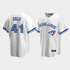Men's Toronto Blue Jays #41 Rafael Dolis Cooperstown Collection Home White Jersey Men's Toronto Blue Jays #41 Rafael Dolis Cooperstown Collection Home White Jersey