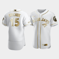 Men's Toronto Blue Jays #15 Randal Grichuk White Golden Edition Authentic Jersey