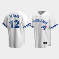 Men's Toronto Blue Jays #12 Roberto Alomar Cooperstown Collection Home Nike White Jersey
