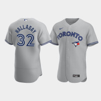 Men's Toronto Blue Jays #32 Roy Halladay Gray Authentic 2020 Road Jersey