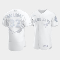 Men's Toronto Blue Jays Roy Halladay #32 White Awards Collection AL Cy Young Jersey