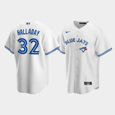 Men's Toronto Blue Jays #32 Roy Halladay White Replica Nike Home Jersey