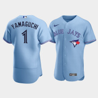 Men's Toronto Blue Jays #1 Shun Yamaguchi Light Blue Authentic 2020 Alternate Jersey