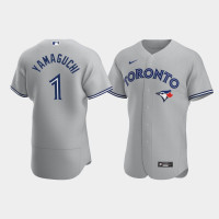 Men's Toronto Blue Jays #1 Shun Yamaguchi Gray Authentic 2020 Road Jersey