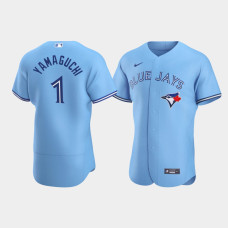 Men's Toronto Blue Jays #1 Shun Yamaguchi Powder Blue Authentic Alternate Jersey