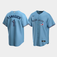 Men's Toronto Blue Jays #1 Shun Yamaguchi Powder Blue 2020 Replica Alternate Jersey Men's Toronto Blue Jays #1 Shun Yamaguchi Powder Blue 2020 Replica Alternate Jersey