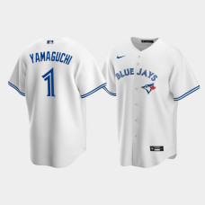Men's Toronto Blue Jays #1 Shun Yamaguchi White Replica Nike Home Jersey