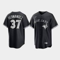 Toronto Blue Jays Teoscar Hernandez Black White 2021 All Black Fashion Replica Jersey Toronto Blue Jays Teoscar Hernandez Black White 2021 All Black Fashion Replica Jersey