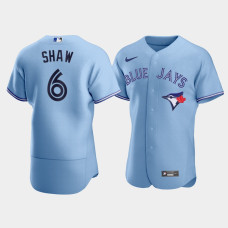 Men's Toronto Blue Jays #6 Travis Shaw Light Blue Authentic 2020 Alternate Jersey