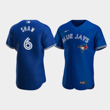 Men's Toronto Blue Jays #6 Travis Shaw Royal Authentic 2020 Alternate Jersey Men's Toronto Blue Jays #6 Travis Shaw Royal Authentic 2020 Alternate Jersey