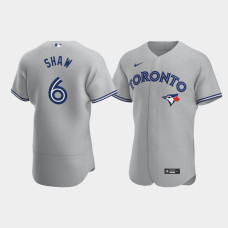 Men's Toronto Blue Jays #6 Travis Shaw Gray Authentic 2020 Road Jersey