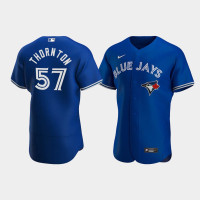 Men's Toronto Blue Jays #57 Trent Thornton Royal Authentic 2020 Alternate Jersey