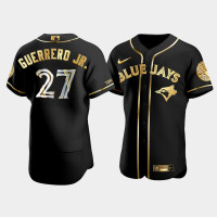 Men's Toronto Blue Jays Vladimir Guerrero Jr. #27 Black Gold Edition Authentic Jersey