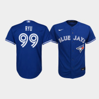 Youth Toronto Blue Jays Hyun-Jin Ryu #99 Royal Replica Alternate Jersey